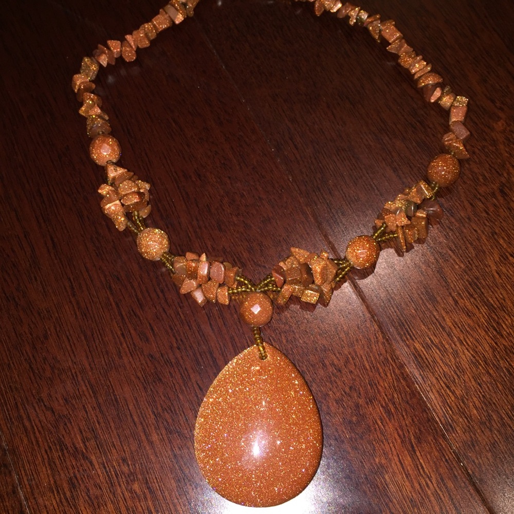 2/$20 Sparkly Glittery Bronze Beaded Necklace